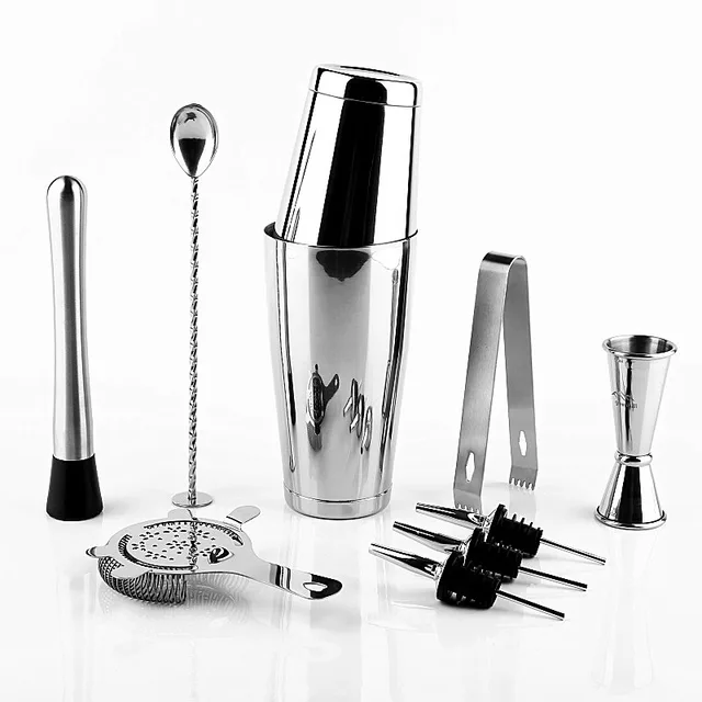 Premium Barware / Bar Tool Set 10 Pieces Bartender Kit Includes Boston