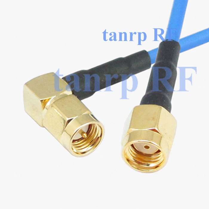 

15CM coaxial Sexi Flexible blue jacket jumper extension cable RG405 6in RP SMA male to SMA male right angle RF 3G 4G router WIFI