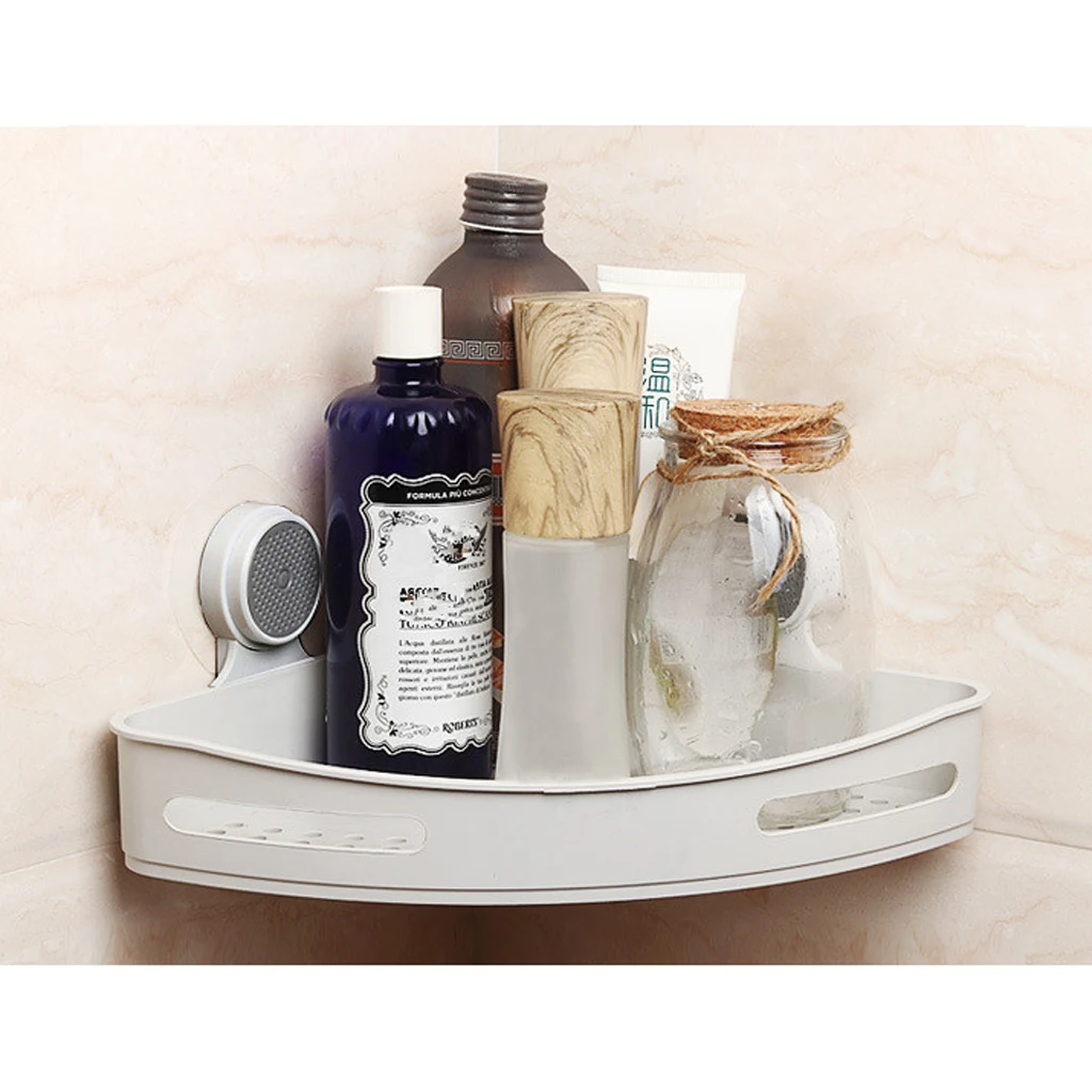Gray/White/Beige Wall Mounted Bathroom/Hotel/Kitchen/Living Room Toiletries Holder Toothbrush Storage Shelf Rack