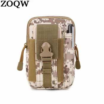 

ZOQW Camouflage Military Waist Bag Mens Casual Phone Waterproof Waist Bag Black Belt Pack Men Army Military Small Bags WXF071