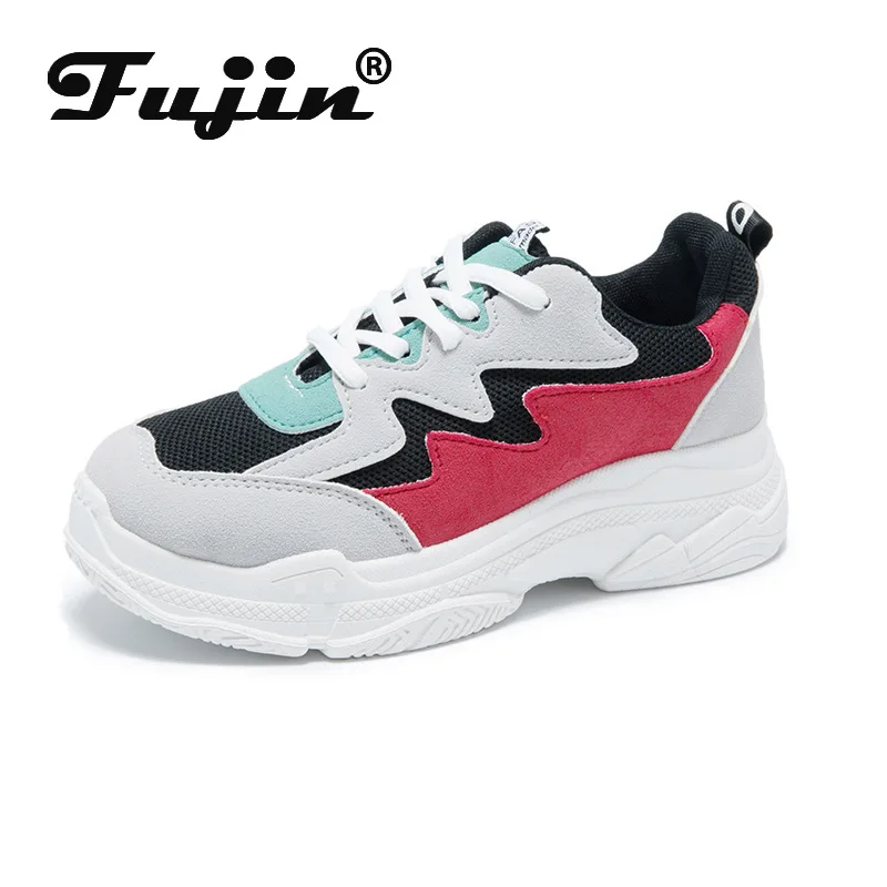 

Fujin Daddy Shoes Women Vulcanized Shoe Dropshipping Spring Lace Up Platform Sneakers Korean Version of Ulzzang Female Trainers