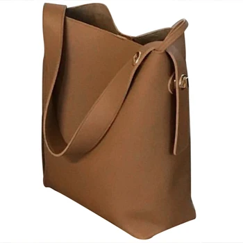

Fashion All-Match Bucket Bag Simple Style Pu Leather One Shoulder Women'S Handbags Female Bag Casual