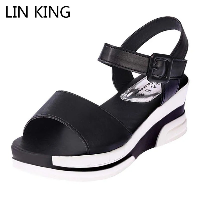 

LIN KING Fashion Women Sandals Platform Sandals Wedges Shoes High Heels Sandalias Mujer Summer Outdoor Anti Skid Student Sandals