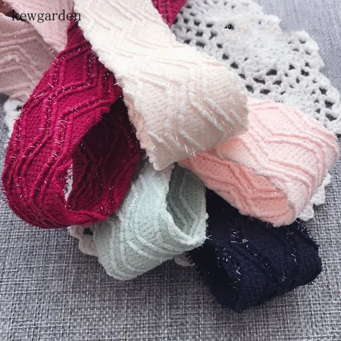 

Kewgarden Wave Pattern Wool Weaving Satin Ribbons 1-1/2" 38mm Handmade Tape DIY Bowknot Ribbon Garment Accessories Riband 5meter