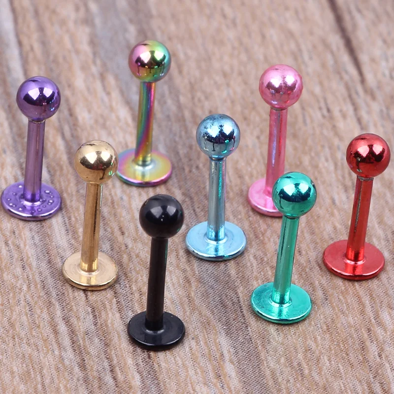 Stainless Steel Lip Piercing Jewelry Mix 8 Colors 50pcs /lot Labret