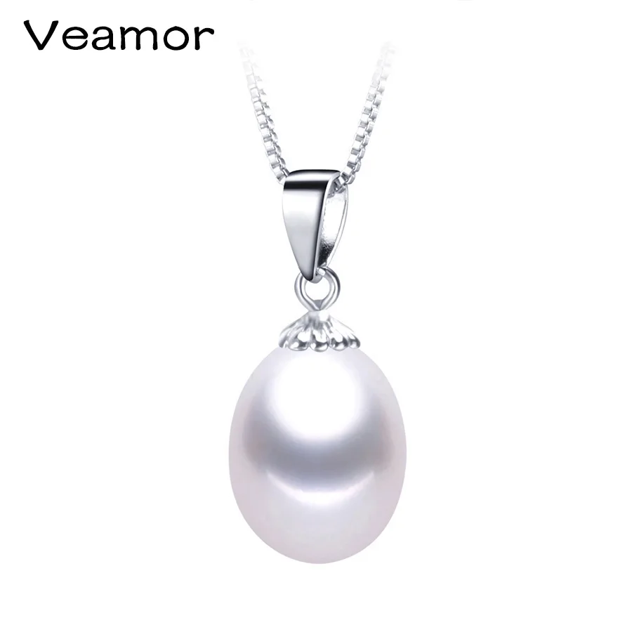 

2016 Fashion Black pearl necklace pendant Hot selling 925 sterling silver jewelry for women 8-9mm with gift box
