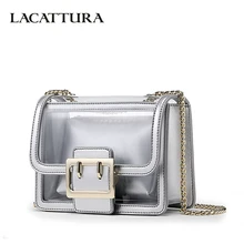LACATTURA, роскошные сумки, мини прозрачная Желейная сумка, женские сумки-мессенджеры, женская сумка на плечо с цепочкой, модная сумка через плечо для девочек