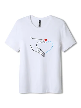 

Pioneer Camp New Cotton Tshirt Printed loving heart Short Sleeve Tops & Tees Fashion Couple T Shirt ADT906331