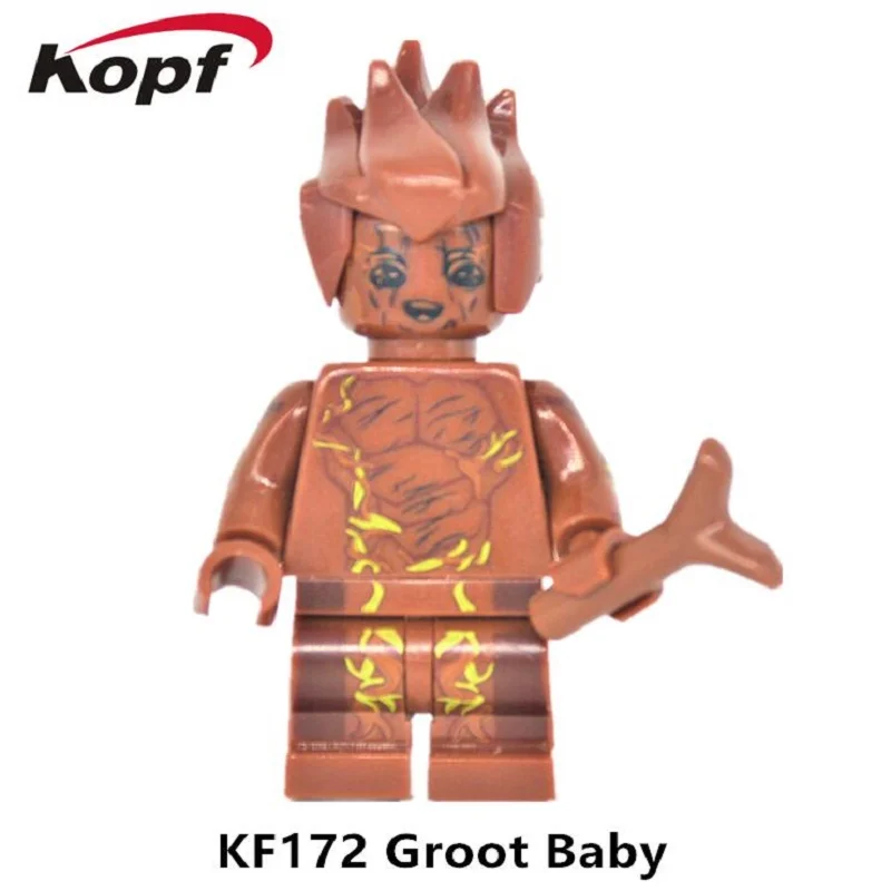 

Single Sale Super Heroes Star Wars Guardians of The Galaxy Groot Tree Man Bricks Action Building Blocks Toys for children KF172