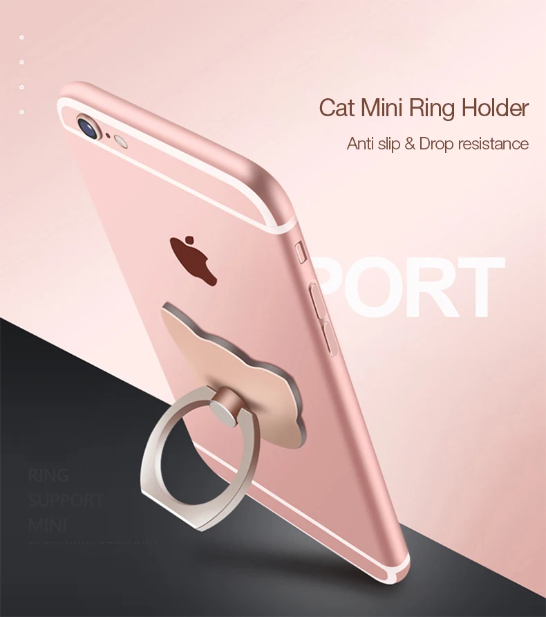 CAFELE Finger Ring Mobile Phone Universal Cat Stand Holder For iPhone X 8 7 6 SE Huawei P20 Xiaomi Samsung S9 S8 All Smart Phone (17)