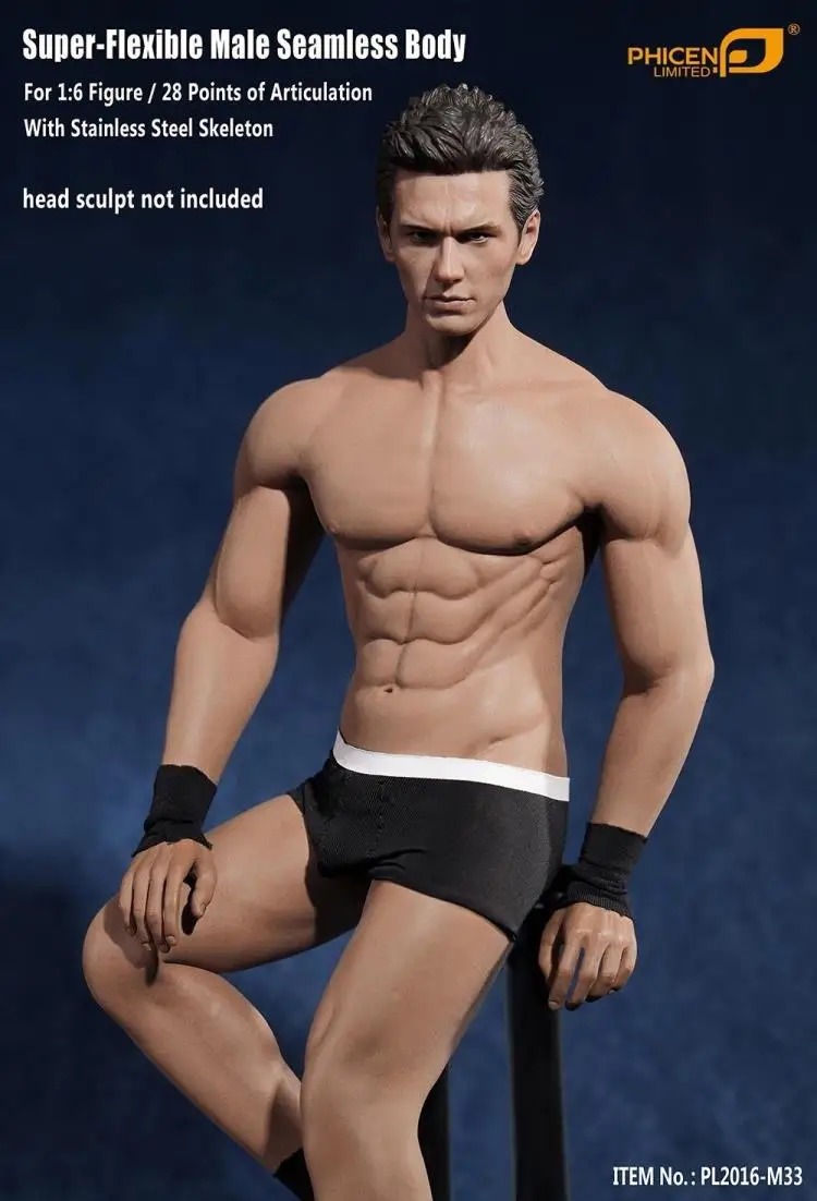 NO HEAD PL2016-M33 Phicen 1//6 Scale Super Flexible Male Seamless Body IN STOCK