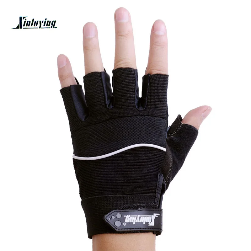 XINLUYING Men Fitness Bodybuilding Gloves Men's Anti slip Training