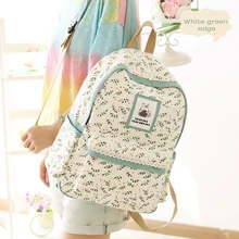2017 YuFan Mujeres Hojas Patrón Mochila Mujeres Mochila de Lona Suave Fresco Lindo Suave De Poliéster Con Cremallera Mochilas para Chicas Adolescentes