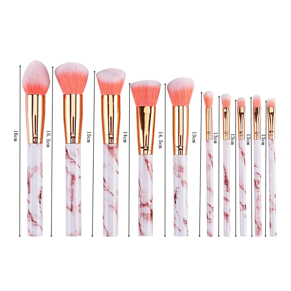 

2019 Novos10pc Marble Powder Blush Eyeshadow Face Foundation Eyebrow Cosmetics Brush Kit makeup brush set косметика 8W5