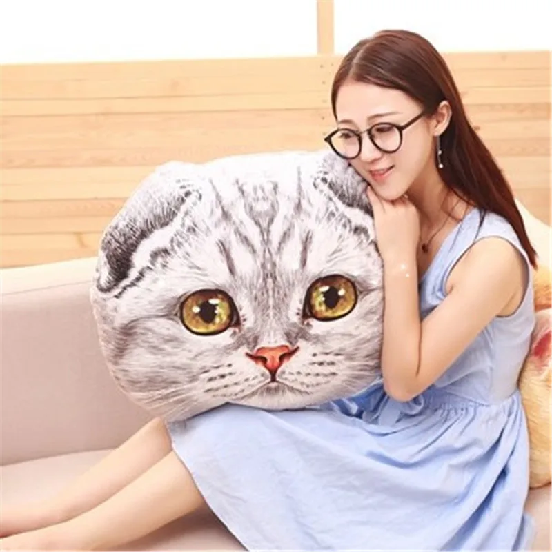 

Big size Creative 3D cat pillow Cartoon decorative plush toy cute Cushion Washable Waist Pillow girl children christmas gifts