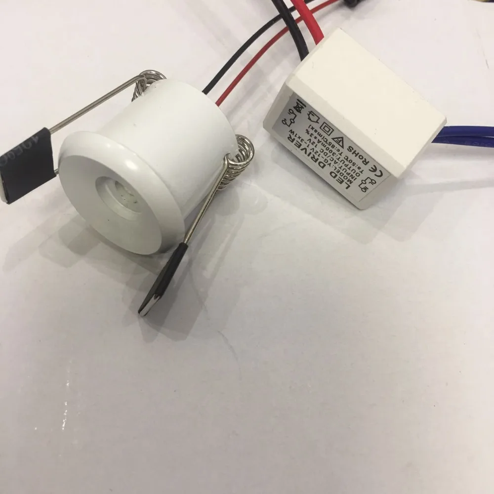 

4pcs/lot AC110V 230V diameter 30mm power Led Cabinet white mini Spot light 1W Include Led Driver AC85-265V Mini downlight