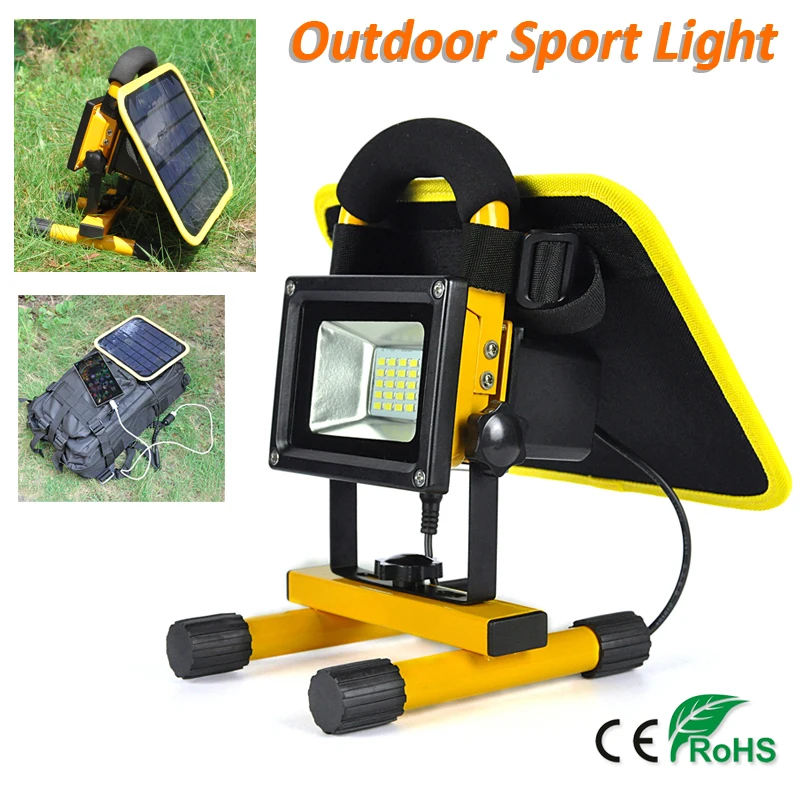 Solar Power Spotlight Geel Waterdichte Outdoor Lamp Straat Licht Kan uw telefoon apart