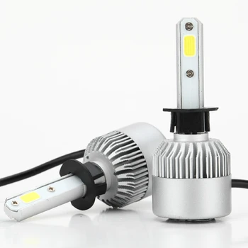 

2 X H1 Car Headlight Bulb LED 36W 3600LM 9V-36V Waterproof IP68 6500K Cold White 200M Light Range 360 Degree Beam S2 ALL IN ONE