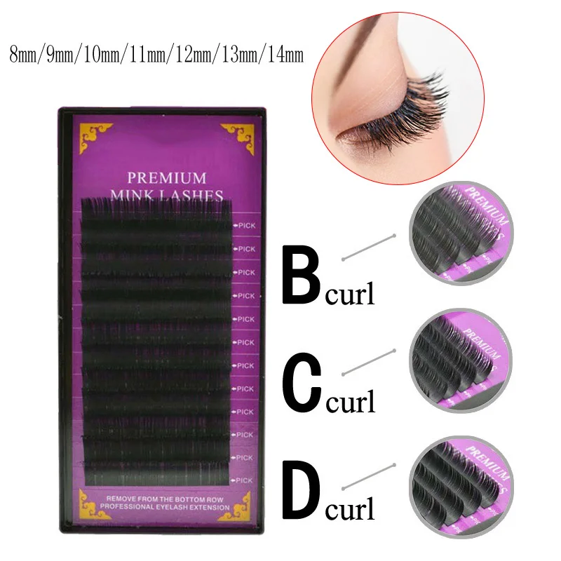 

12 Rows Long Eyelash Extension Ultra-thin Cilia Lashes Extension Faux Mink Eyelash HS11