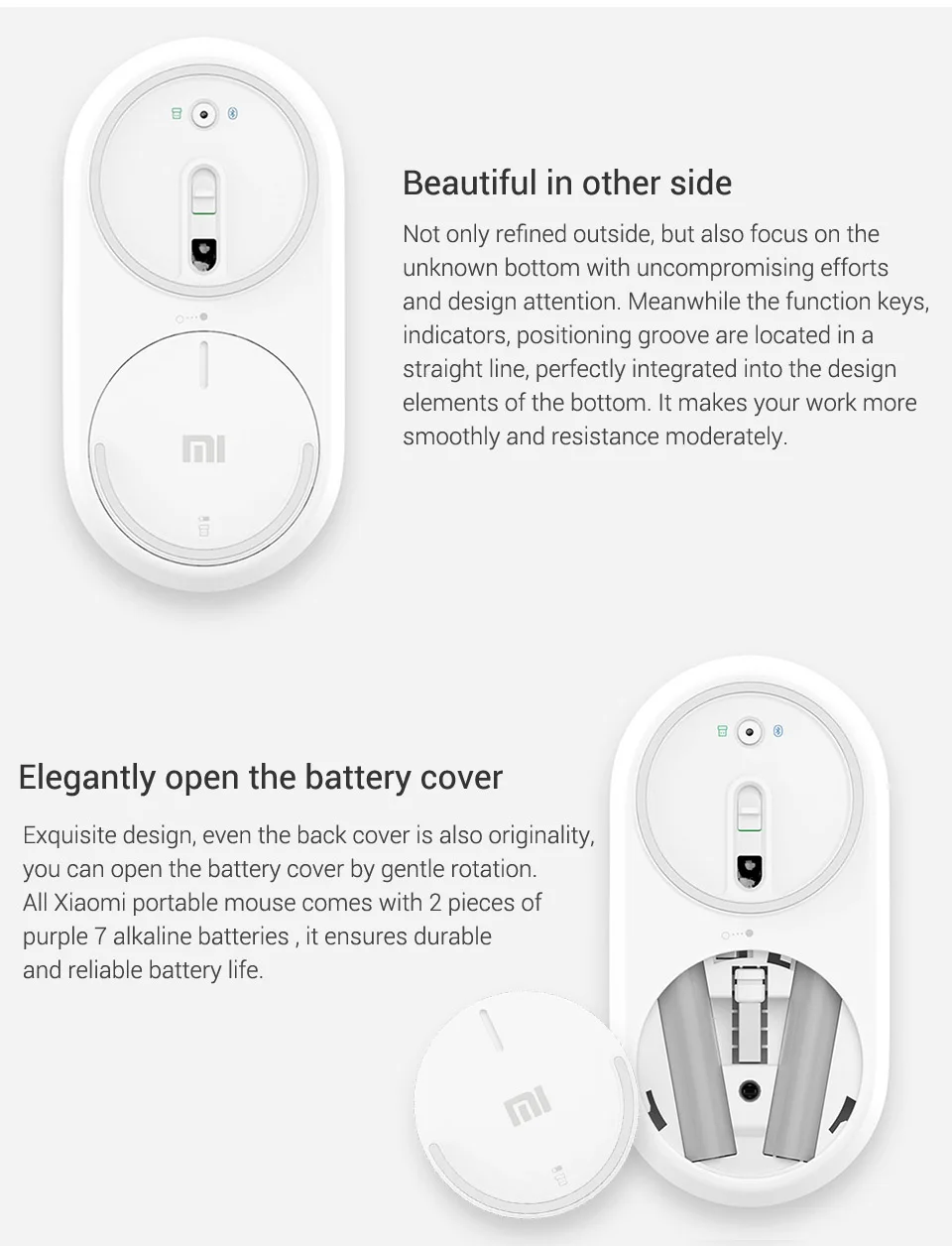 Original Xiaomi Mouse XMSB01MW Portable Wireless In Stock Mi Optical Bluetooth 4.0 RF 2.4GHz Dual Mode Connect Mi Mouse (4)