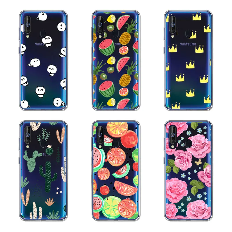 Samsung Galaxy A60 Case,Silicon Black Painting flower Soft TPU Back Cover for Galaxy A60 SM-A606F A606F/DS protect Phone cases