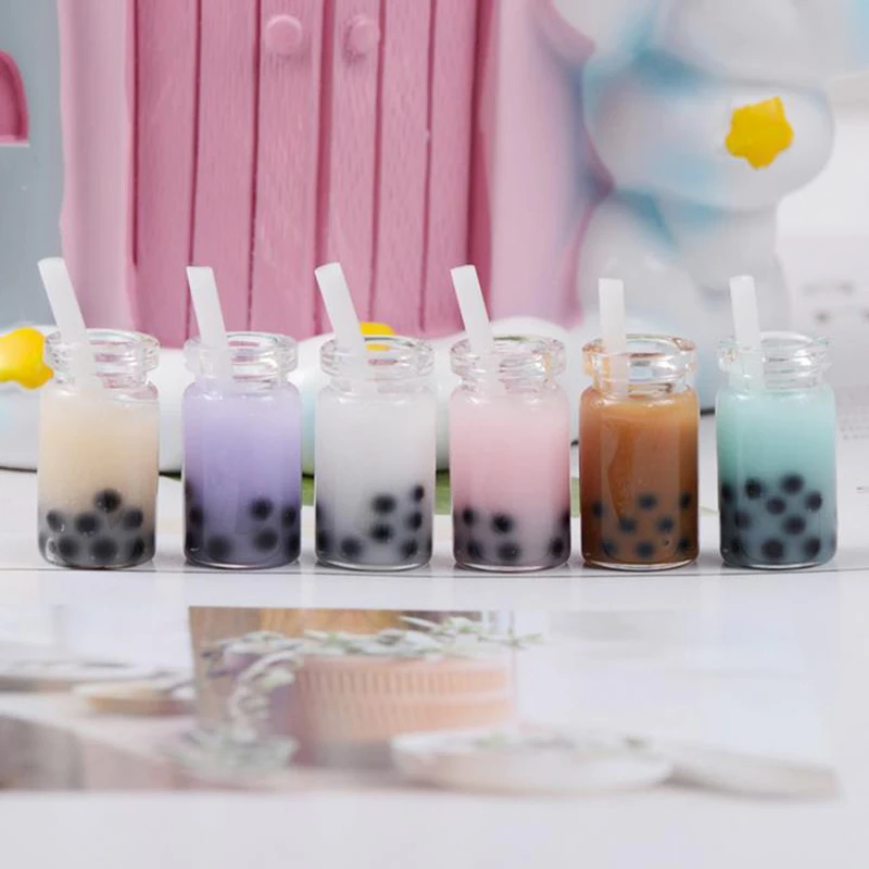 

10 Pcs Kawaii Women Bubble Tea Accessory Resin DIY Kid Hair Accessories Mobile Phone Shell Cake Party Decoration