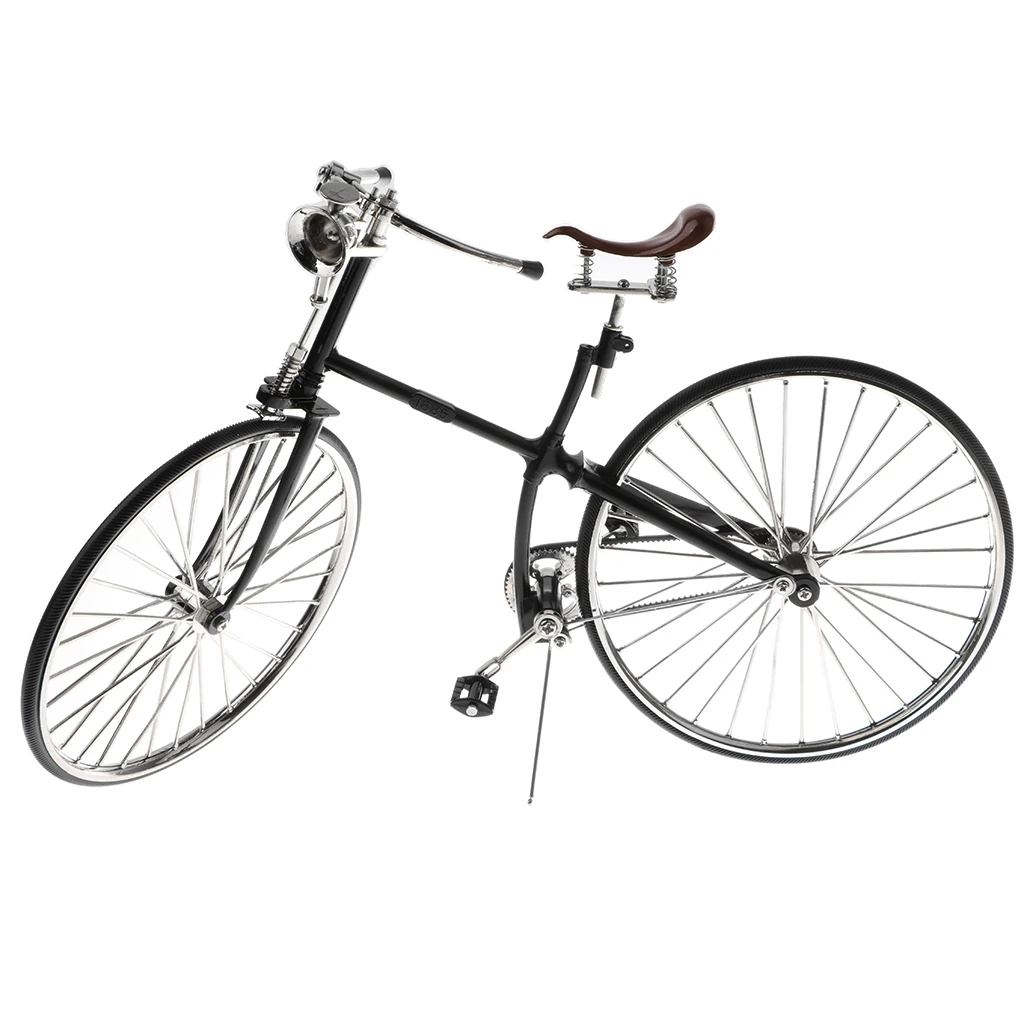 1:6 Scale Hot Black Alloy Diecast Racing Bike Model With Brake Replica Bicycle Toy Collections Playset Collection Toy