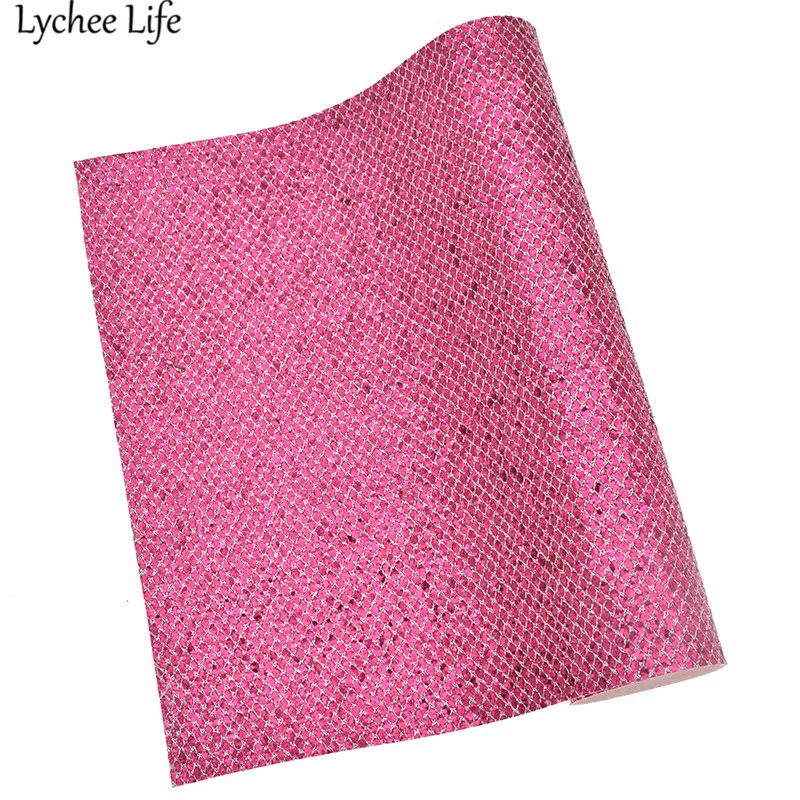 Lychee Life 29x21 см сетчатая блестящая ткань из искусственной кожи A4 PU сделай сам Товары