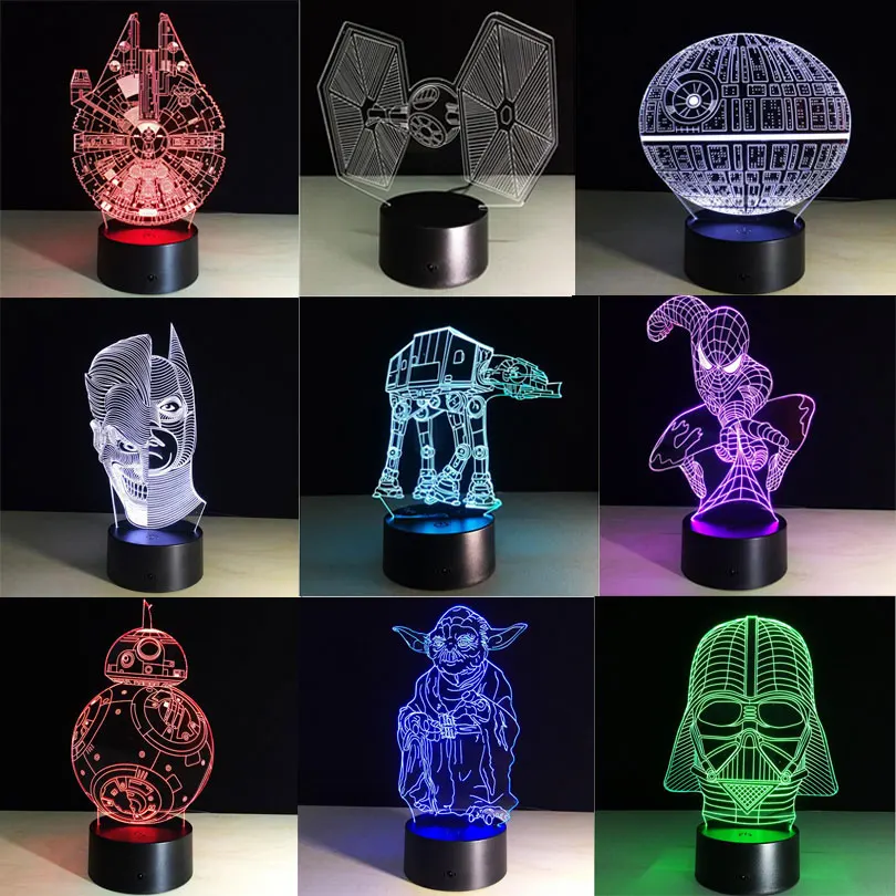 

Creative Gifts Death Star Wars Lamp 3D Night Light USB Colorful Led Table Ambient Lampara Home Decor Bedroom Nightlight kid toys