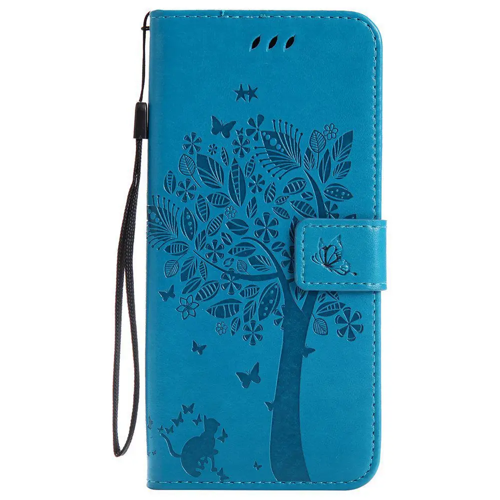 

MuTouNiao Blue Leather Flip Case Cover For Samsung Galaxy S3 S4 S5 S6 S7 S8 S9 Edge Mini Plus I9300 I8190 I9190
