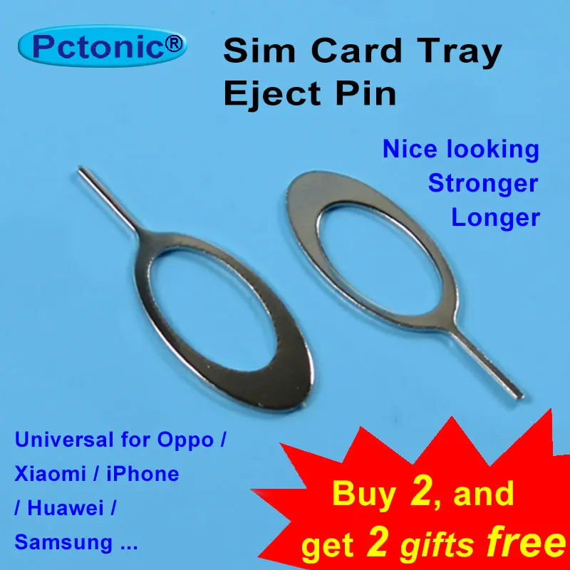 

PCTONIC Universal Sim Card Tray Eject needle Tool Pin long small slim strong ejector pin for Oppo smart mobile phone iphone