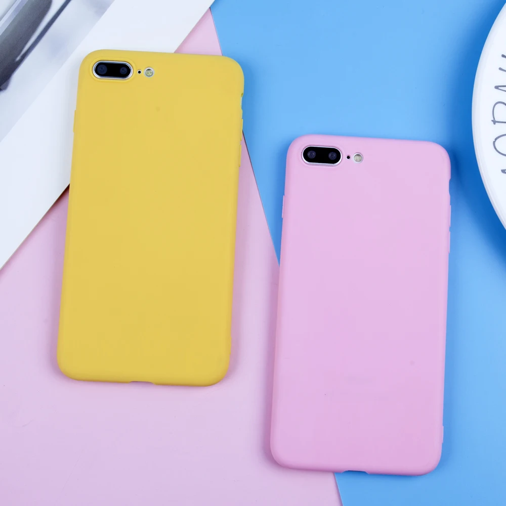 

EIRMEON Candy Color Case For iPhone 7 Case For XR XS Max 6 6s 7 8 Plus X 5 5s SE Ultra thin Soft TPU Frosted Phone Back Covers