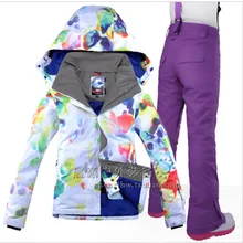 Женский лыжный костюм kppe Теплая Лыжная куртка и штаны Открытый водонепроницаемый ветрозащитный набор для сноубординга зимняя теплая одежда