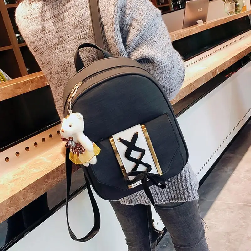 Mochila Vintage conjunto Mochila para mujeres Mochila de cuero de la PU para la escuela de niñas hombro bolsa 3 unids/set Mochila mochilas mujer 2018