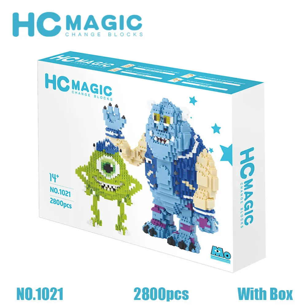 HC MAGIC 1021 алмаз мини большие глаза Монстры строительные блоки детские подарки DIY игрушки на день рождения фигурки аниме сборка - Цвет: With Original Box