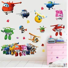 Мультфильм Супер Крылья деформация самолет робот детское домашнее украшение аниме плакаты настенные наклейки художественная Игра Обои Дети Детская комната