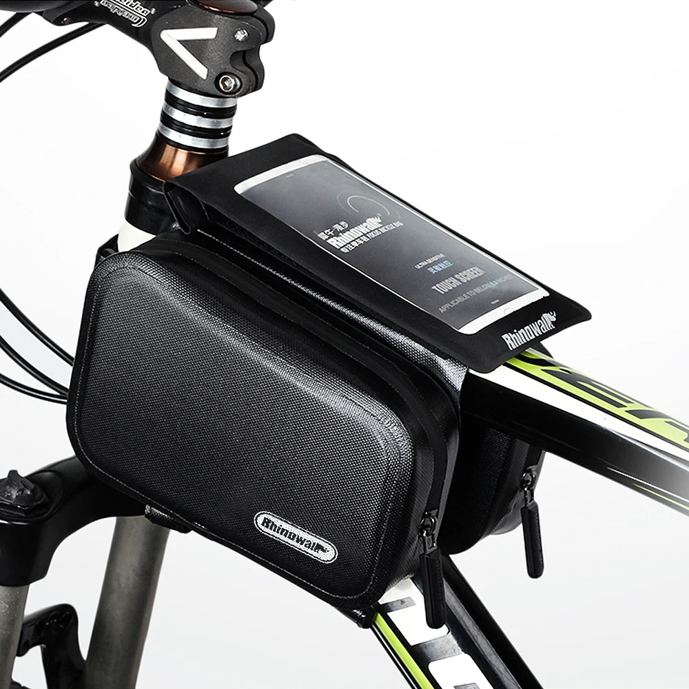 

Cycling Front Bags Pannier Top Tube Pouch Full Waterproof TPU Sensitive Touch Screen Bag Double Beam Storage Phone Bike Bags