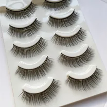 5 пар ручной работы натуральные накладные ресницы 3D ресницы удлинение мягкие поддельные ресницы норка крест накладные ресницы-11