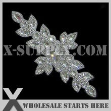 20 шт./партия) Свадебная металлическая аппликация из горного хрусталя бисерная нашивка для свадебное платье под заказ украшение, X1-RAT2226