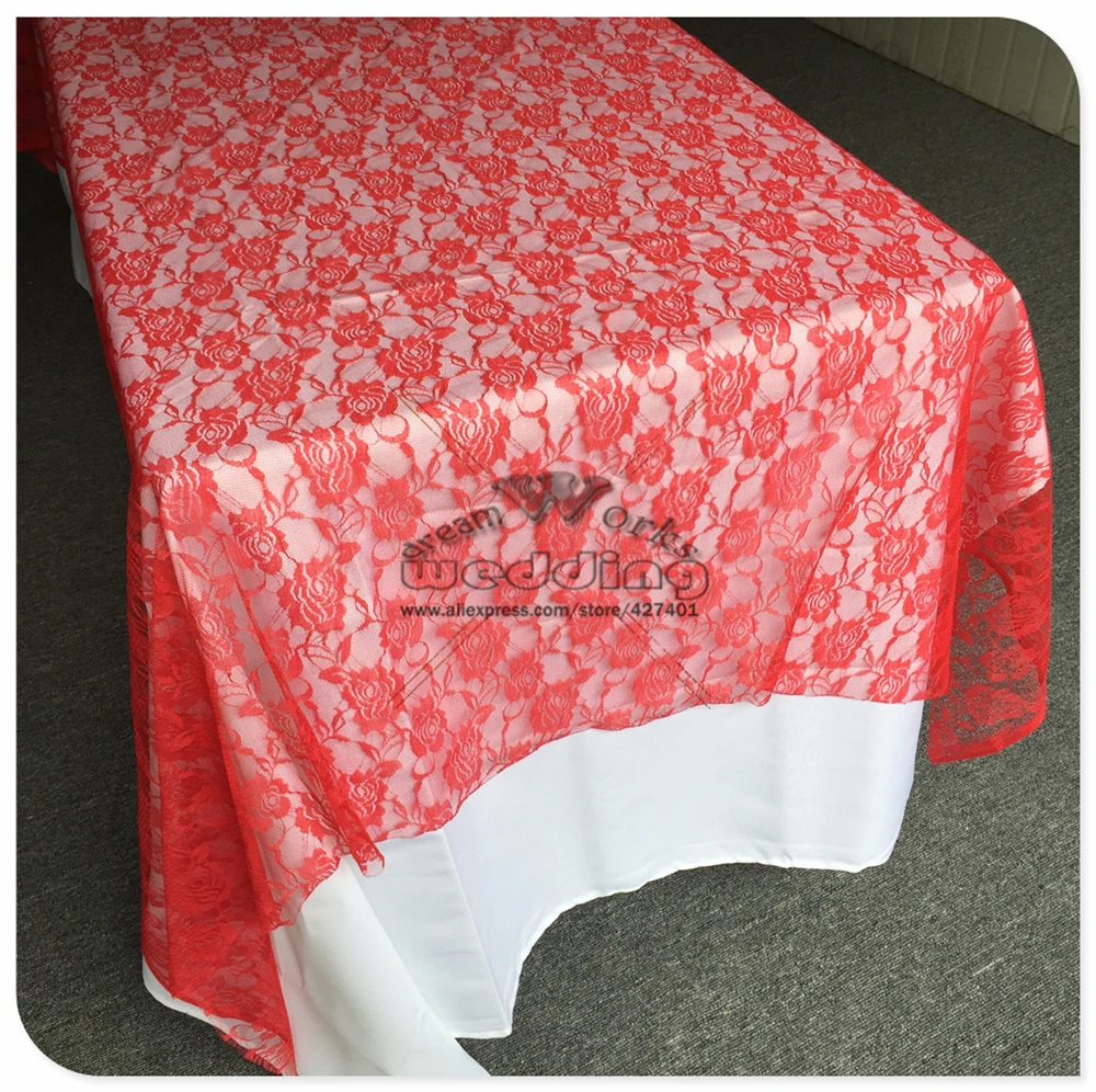 Красная кружевная прямоугольная скатерть для свадебного банкета отельный Настольный чехол вечерние принадлежности домашний текстиль