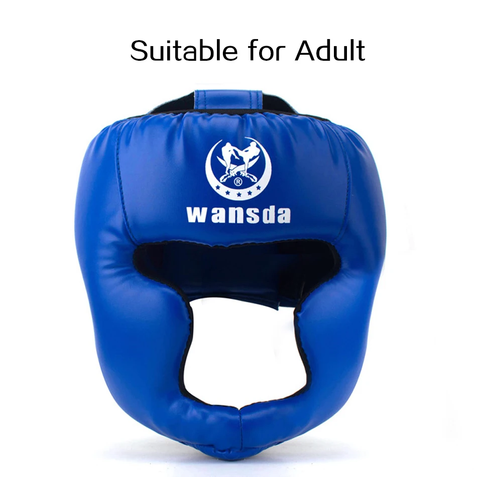 REXCHI кикбоксерский шлем для мужчин и женщин PU Каратэ Муай Тай Guantes De Boxeo Free Fight ММА Санда обучение взрослых детское оборудование - Цвет: Adults Blue
