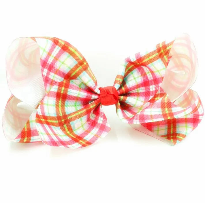 plaid ribbon hairbow1