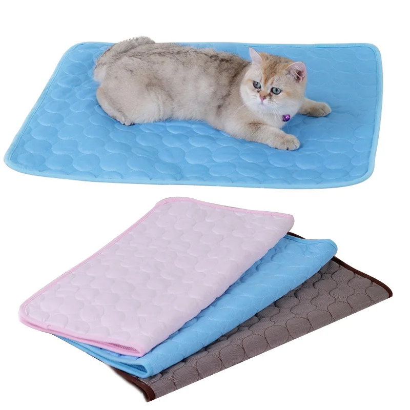 Pet Cat Bed Mat Summer Pet Nest Floor Sofa Cool Ice Silk Mat Cat Cool Pad Soft And Comfortable Pet Mattress Cushion Cat supplies