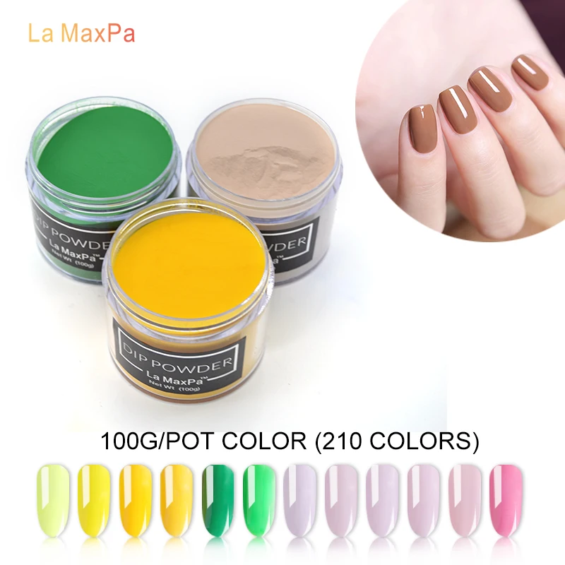 

LaMaxPa 100g 210 Colors Dipping Powder Gradient French Nail Natural Color Holographic Glitter Nail Art Decorations (K031-K060)