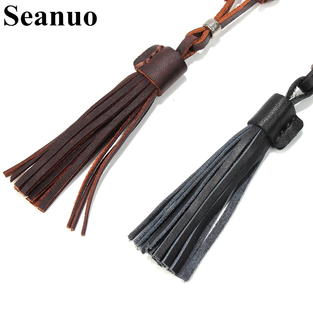 

Seanuo Artificial Real Leather Tassels Pendant Necklaces For Women Jewelry Fashion Long Sweater Choker Collar Necklace For Men