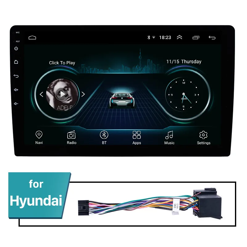 Seicane 2Din Android 8,1 10," gps Автомагнитола для универсальных Nissan VW Toyota Kia rio hyundai Suzuki Honda головное устройство Поддержка Wi-Fi - Цвет: for Hyundai cable