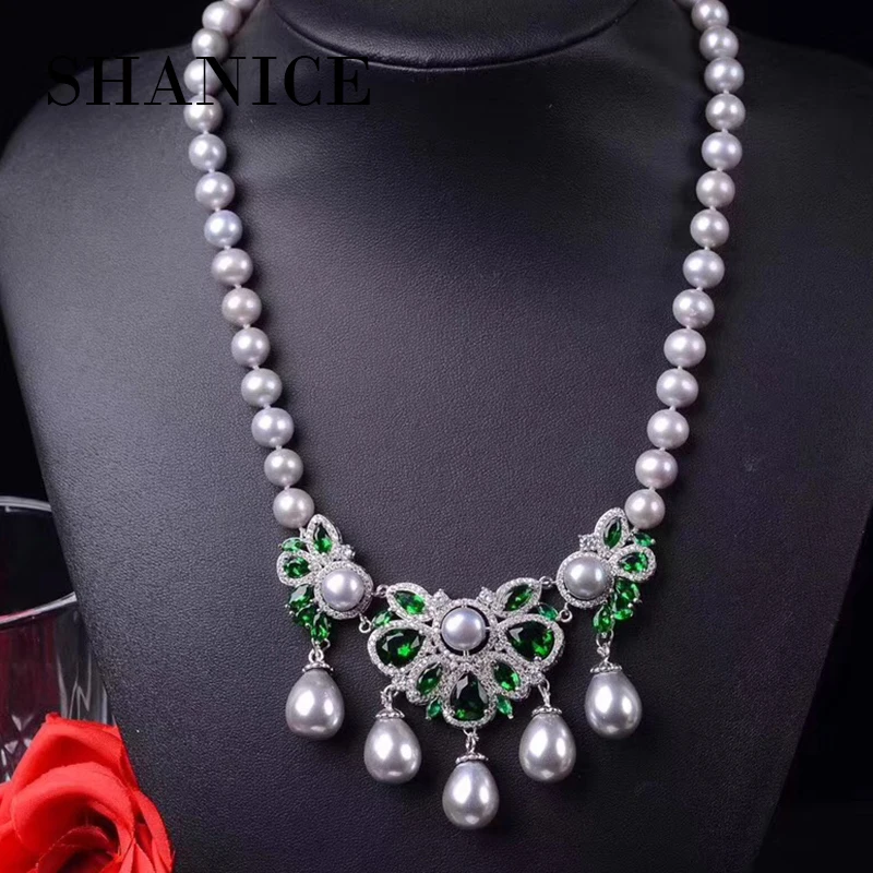 

SHANICE BIg size Paved Zircon CZ Beads Flower Metal Copper Charm Pendant Links Connectors Fit Necklace Making Jewelry Finding