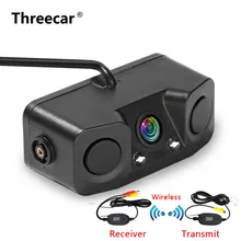 3 in 1 Video Del Radar di Parcheggio del Sensore del Rivelatore Auto di Inverso di Backup Videocamera vista posteriore con Vista Posteriore Wireless Trasmettitore e Ricevitore