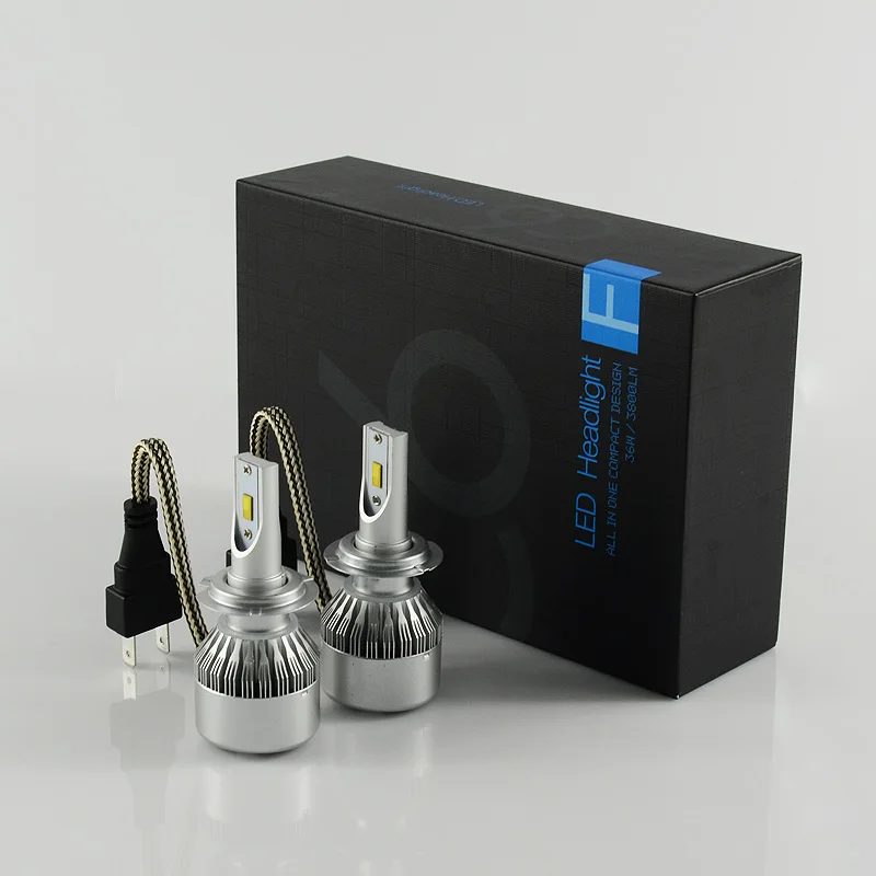 C6f 2 шт. автомобиля Фары для 72 Вт 7600lm LED Лампочки H1 H3 H7 9005 9006 H11 H4 H13 9004 9007 автомобилей