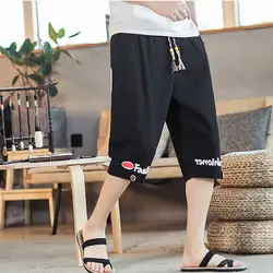 Горячее предложение китайский Стиль высокое качество Для мужчин пляжные шорты из хлопчатобуманой ткани "канифас" плюс Размеры